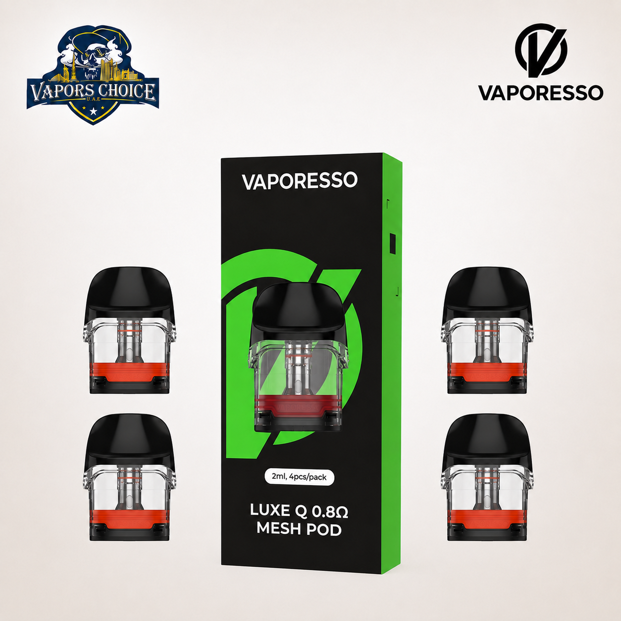 VAPORESSO LUXE Q CARTRIDGE (2PCS & 4PCS)/PACK & UAE & Al Fajarah 