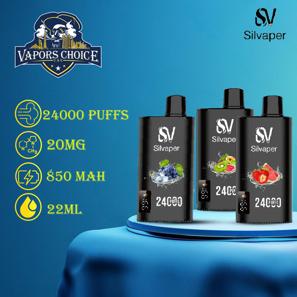 SILVAPER 24000 PUFFS (20mg) - DISPOSABLE VAPE Banner UAE Dubai 