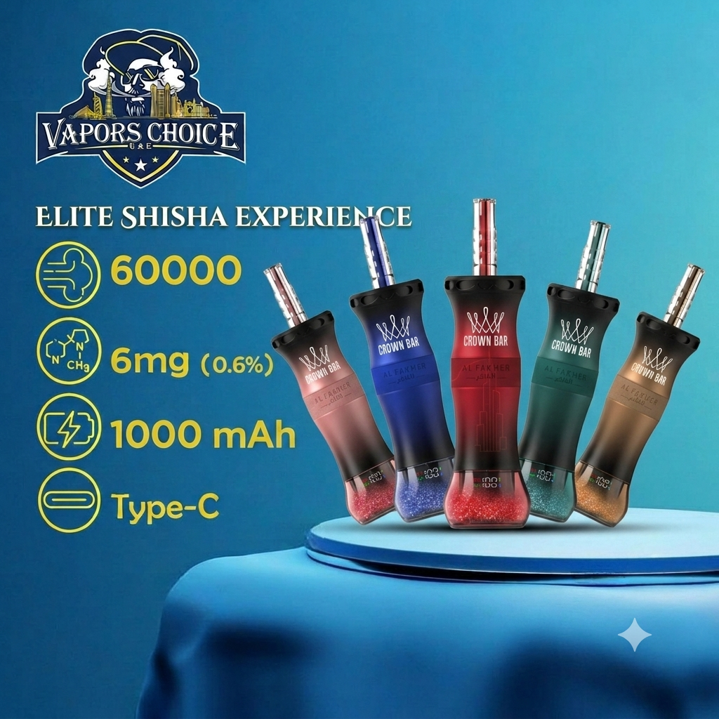 Al Fakher Crown Bar E-Hose X 60K Puffs Shisha Disposable Vape UAE Abu Dhabi 