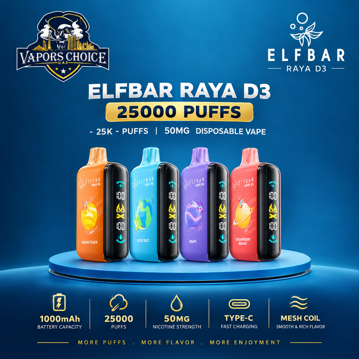 ELFBAR RAYA D3  25000 puffs -25K- Puffs 50mg Disposable Vape & UAE & Abu Dhabi*Fujairah*Ras Al Khaimah*Umm Al Quwain*Ajman*Sharjah*Dubai