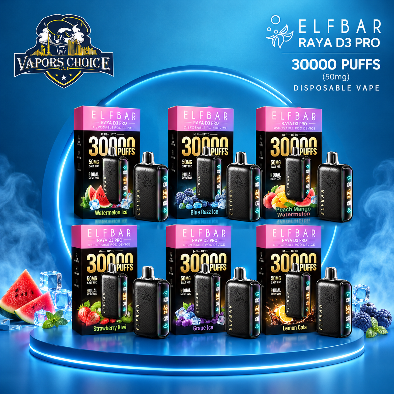 ELF BAR RAYA D3 PRO 30000 Puffs Disposable Vape -30K-(50mg) & UAE & Abu Dhabi*Fujairah*Ras Al Khaimah*Umm Al Quwain*Ajman*Sharjah*Dubai