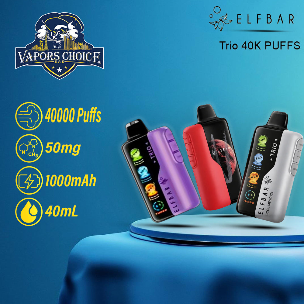ELF BAR Trio 40K Puffs Disposable Vape & UAE & Abu Dhubi 