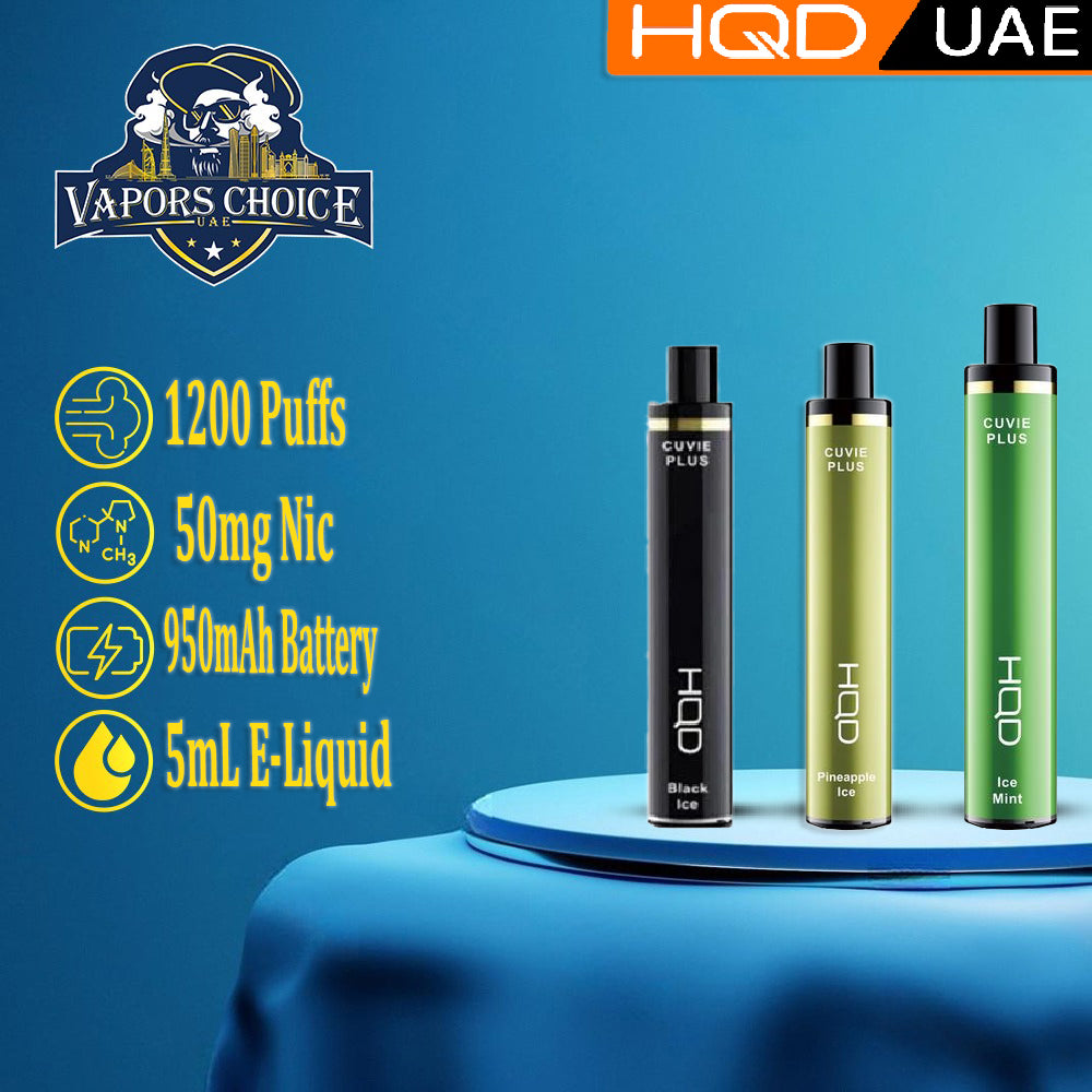 HQD Cuvie Plus (50mg) - 1200 PUFFS  DISPOSABLE VAPE & UAE & Abu Dhabi 