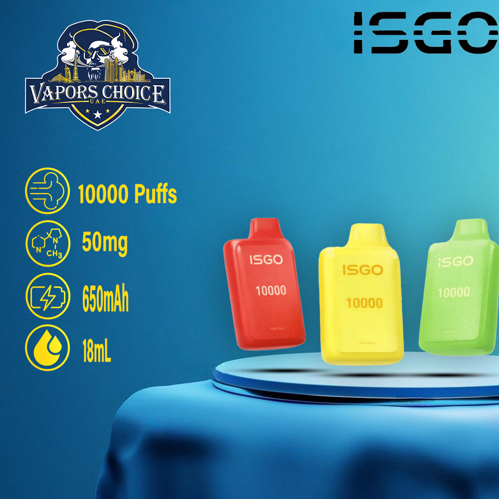 ISGO BAR 10,000 PUFFS (50mg) -ISGO DISPOSABLE VAPE & UAE & Abu Dhabi 