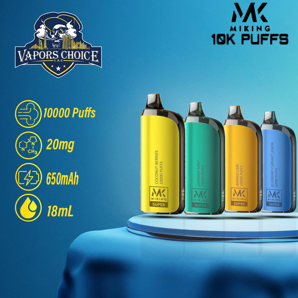 Miking Super 10000 Puffs Disposable Vape 20mg Nicotine & UAE & Abu Dhabi 