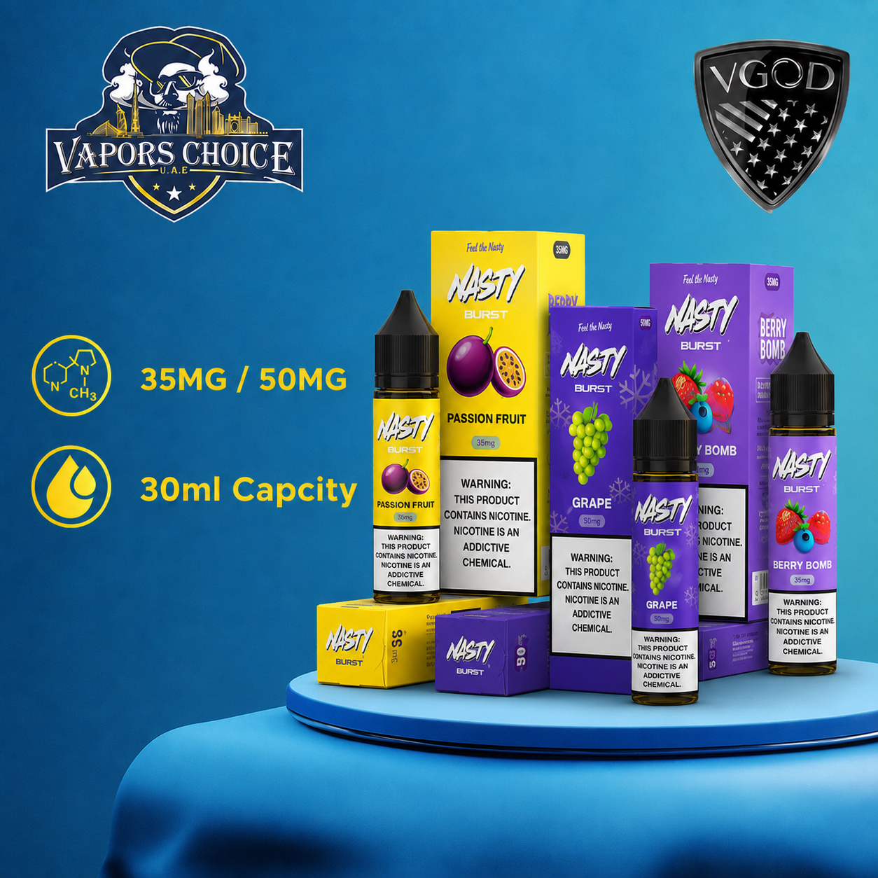 Nasty Burst 30ml Salt Nicotine 35MG & 50MG UAE Abu Dhabi 