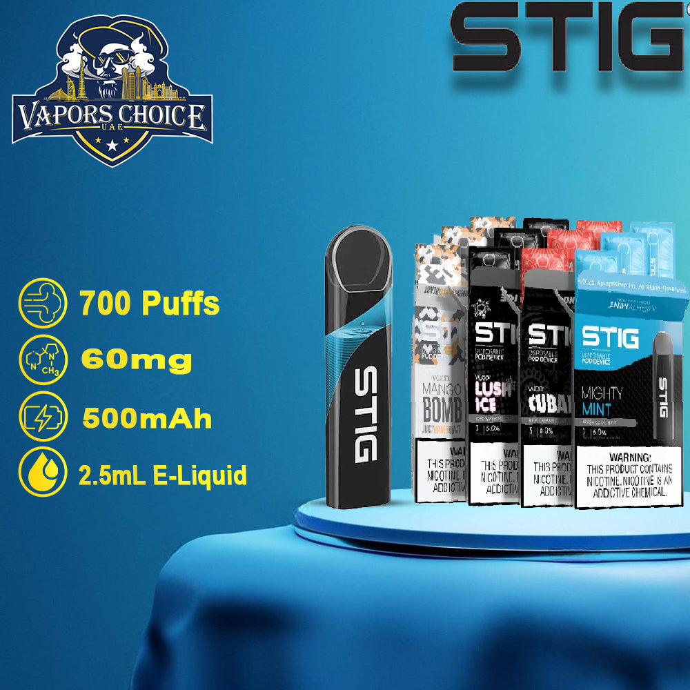 STIG (60mg) 700 PUFFS DISPOSABLE VAPE X3 by VGOD - American Version & UAE & Abu Dhabi 