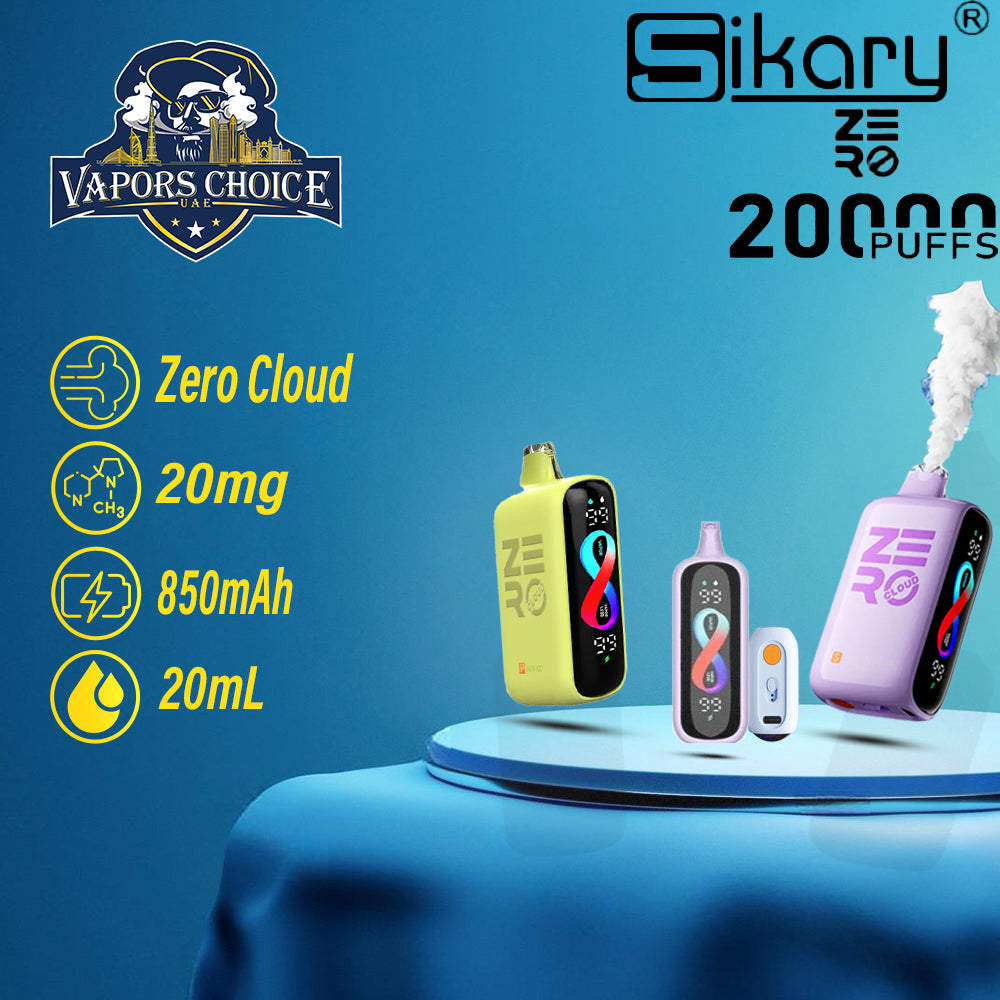 Smokeless Disposable Vape from Sikary Zero Cloud 20K Puffs 20mg & UAE & Abu Dhabi 