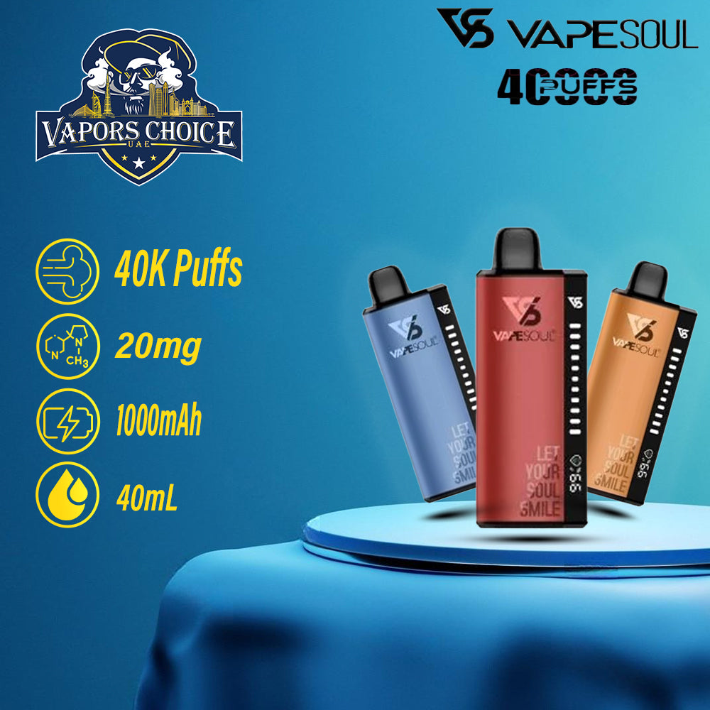 VAPESOUL 40000 Puffs Disposable Vape - 2% Nicotine - Vapors Choice UAE VAPESOUL 40000 Puffs Disposable Vape - 2% Nicotine - Vapors Choice UAE
