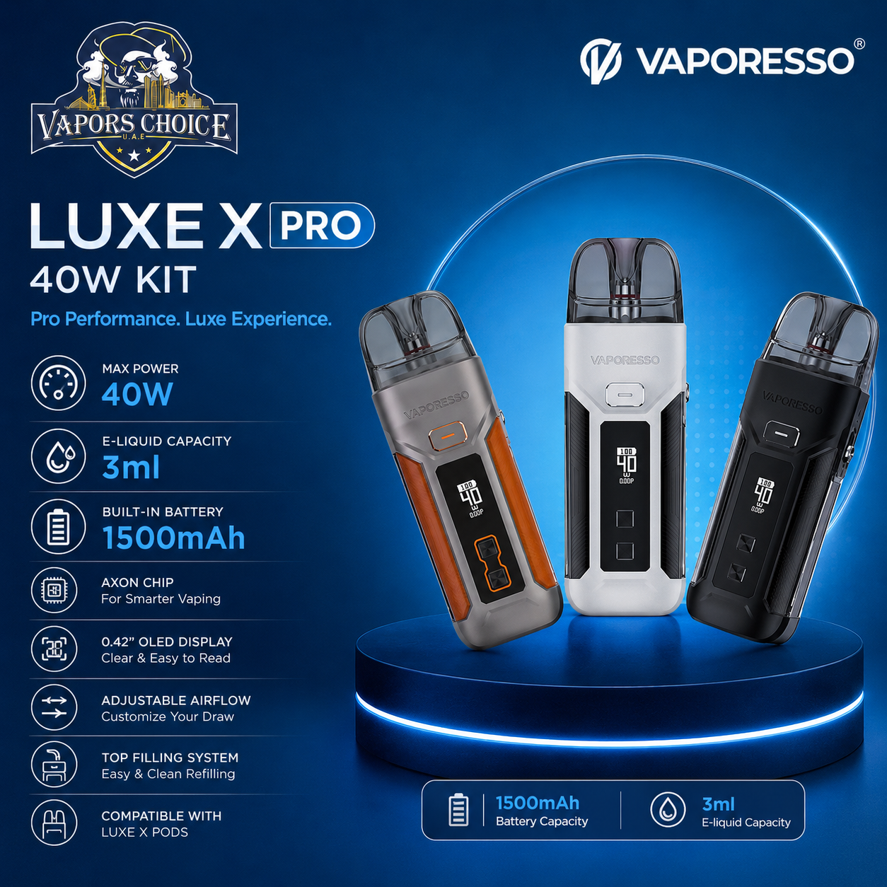 VAPORESSO LUXE X PRO 40W KIT & UAE & Abu Dhabi & Dubai