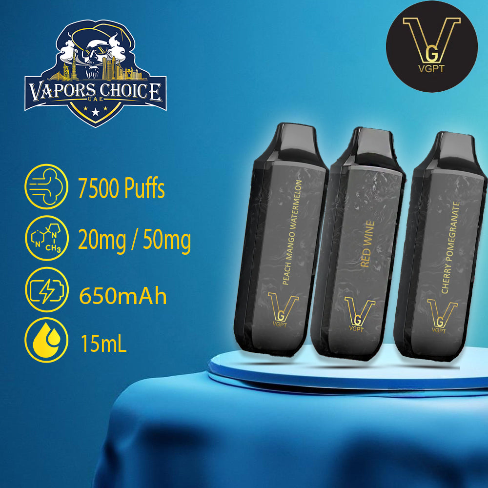 VGPT DISPOSABLE VAPE (20mg-50mg) 7500 PUFFS - Vapors Choice UAE VGPT DISPOSABLE VAPE (20mg-50mg) 7500 PUFFS - Vapors Choice UAE