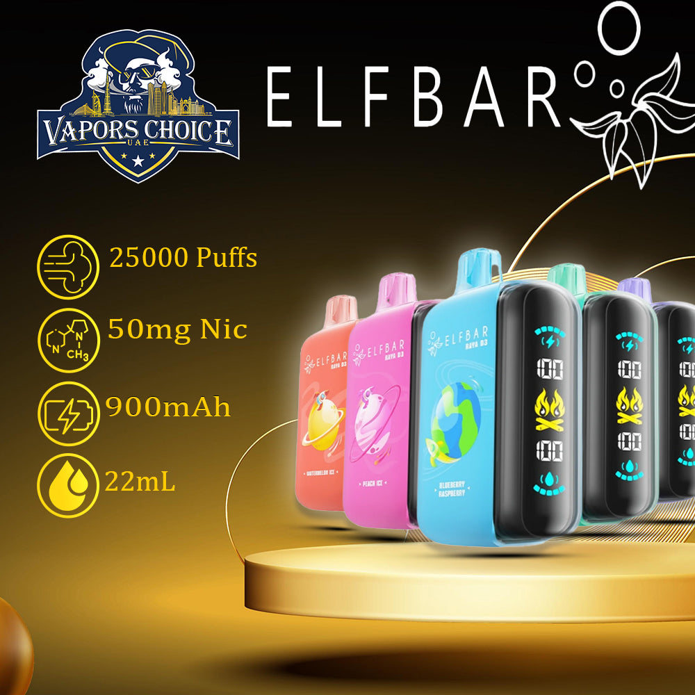 ELFBAR RAYA D3 (50mg) 25K PUFFS DISPOSABLE VAPE & UAE & Dubai 