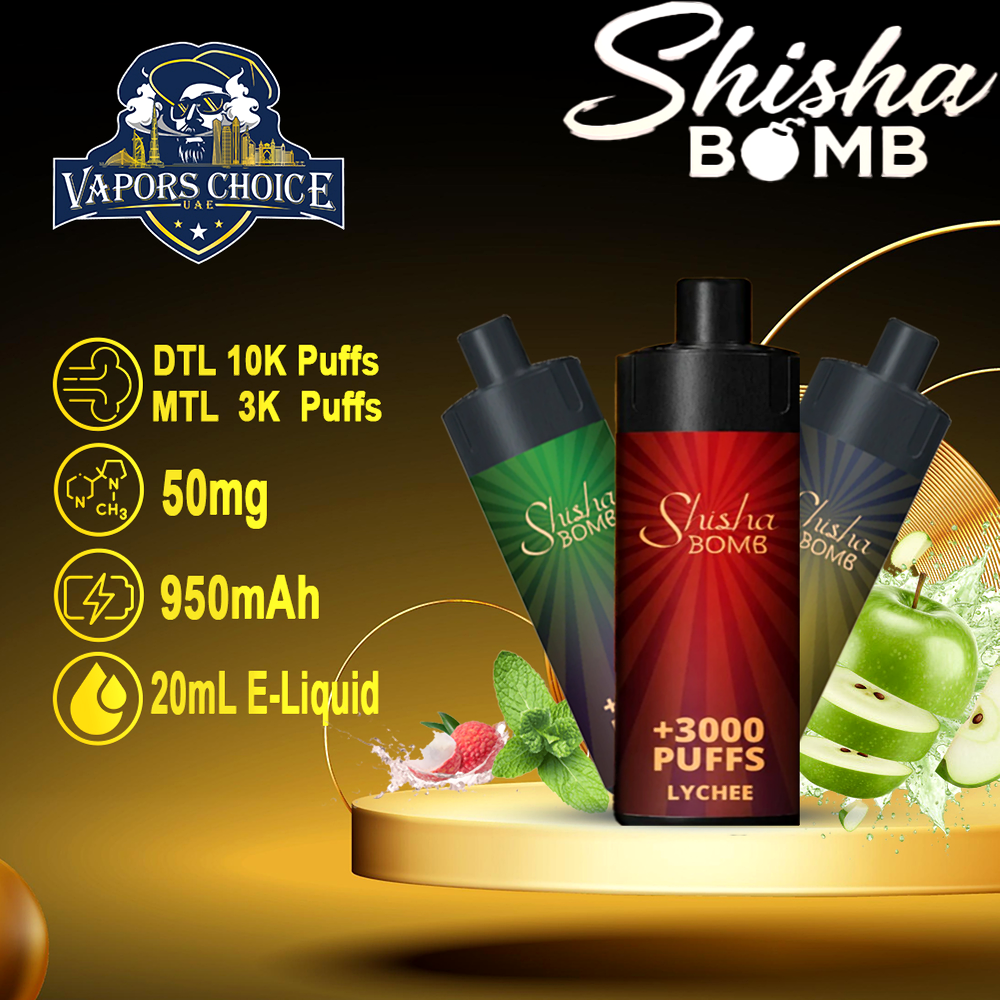 Shisha Bomb Rechargeable Disposables Vape 10K Puffs Shisha Bomb  & UAE & Dubai 