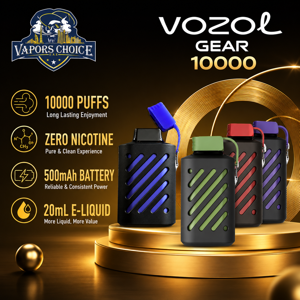 ZERO Nicotine - VOZOL GEAR 10K Puffs Disposable Vape & UAE & Abu Dhabi*Dubai*Sharjah*Ajman*Umm Al Quwain*Ras Al Khaimah*Fujairah