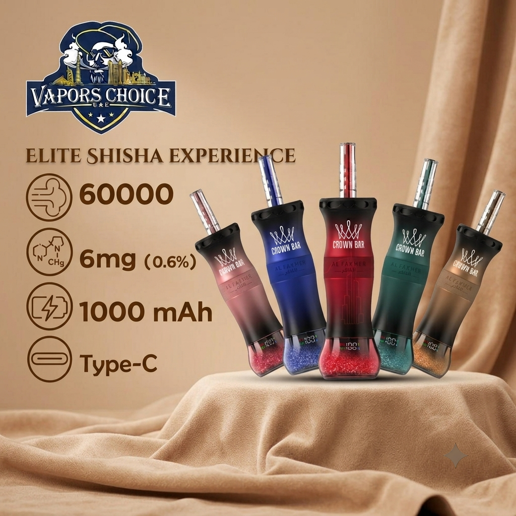Al Fakher Crown Bar E-Hose X 60K Puffs Shisha Disposable Vape UAE Dubai