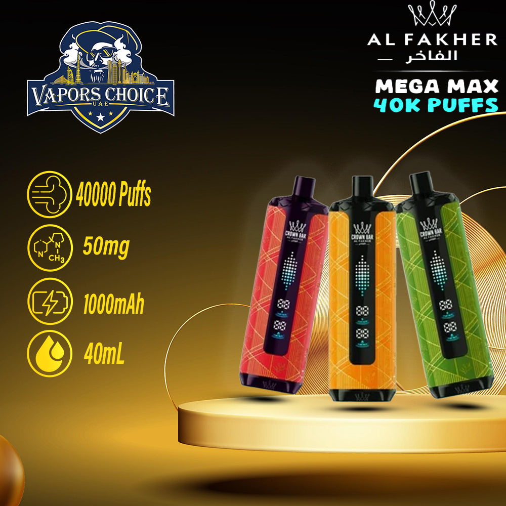 Al Fakher Mega Max 40K – Buy Authentic Crown Bar  in Dubai & UAE & Dubai 
