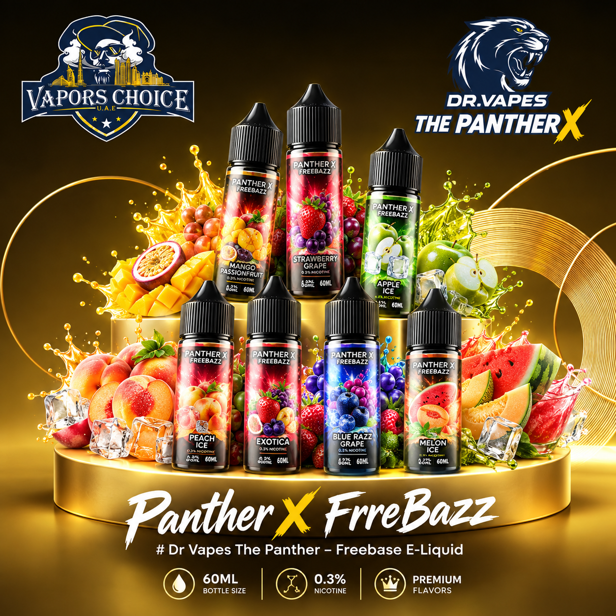 Dr Vapes The Panther X  - Freebase e-liquid 60ML & UAE & Abu Dhabi*Dubai*Sharjah*Ajman*Umm Al Quwain*Ras Al Khaimah*Fujairah