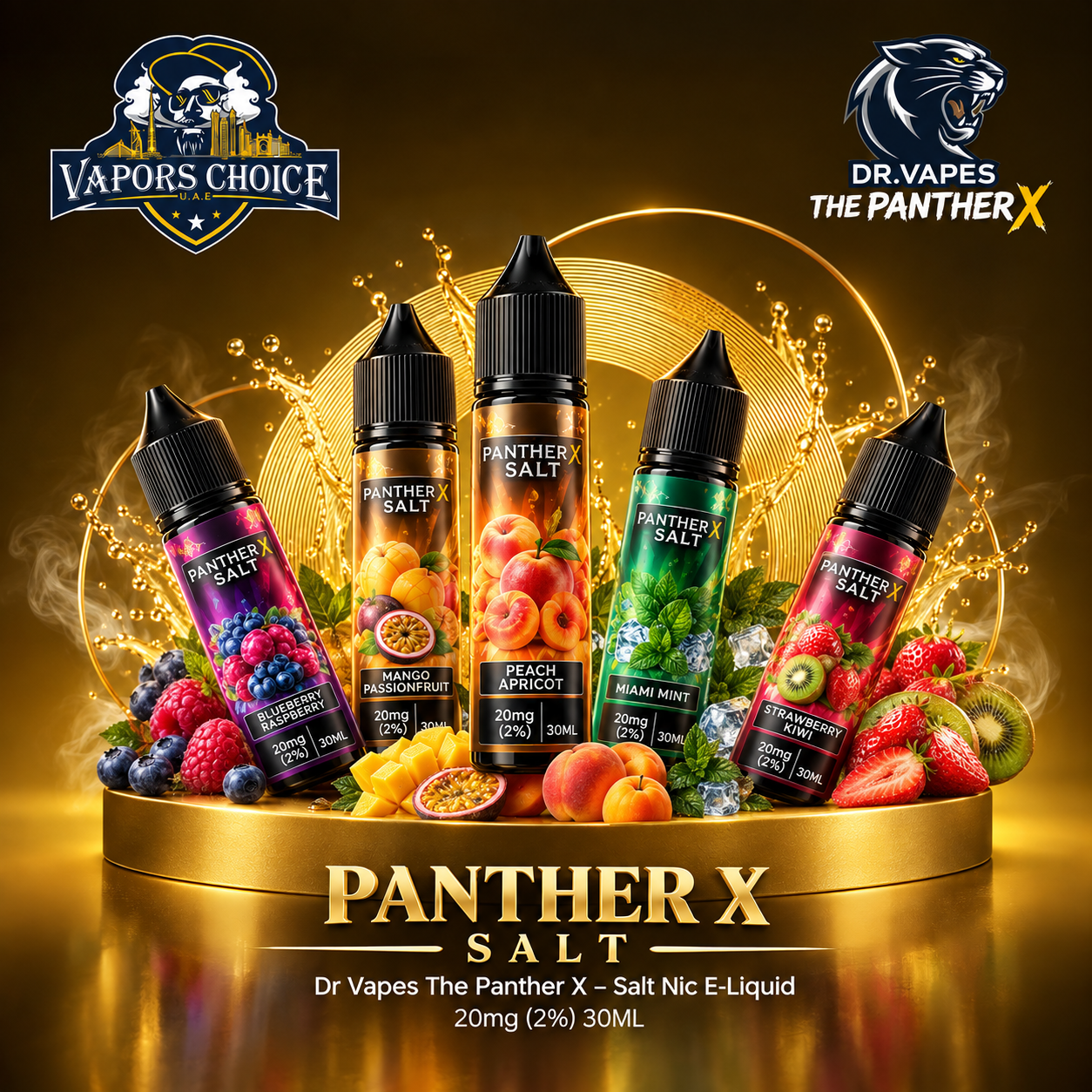 Dr Vapes The Panther X – Salt Nic E-Liquid 20mg (2%) 30ML & UAE & Abu Dhabi*Dubai*Sharjah*Ajman*Umm Al Quwain*Ras Al Khaimah*Fujairah