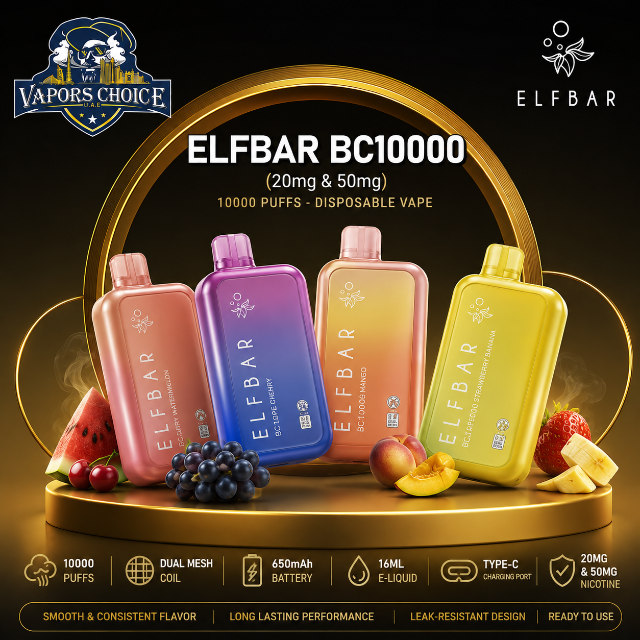 ELFBAR BC10000 (20mg & 50mg) 10000 PUFFS - DISPOSABLE VAPE & UAE & Abu Dhab *Dubai* Sharjah* Ajman*Umm Al Quwain*Ras Al Khaimah*Fujairah