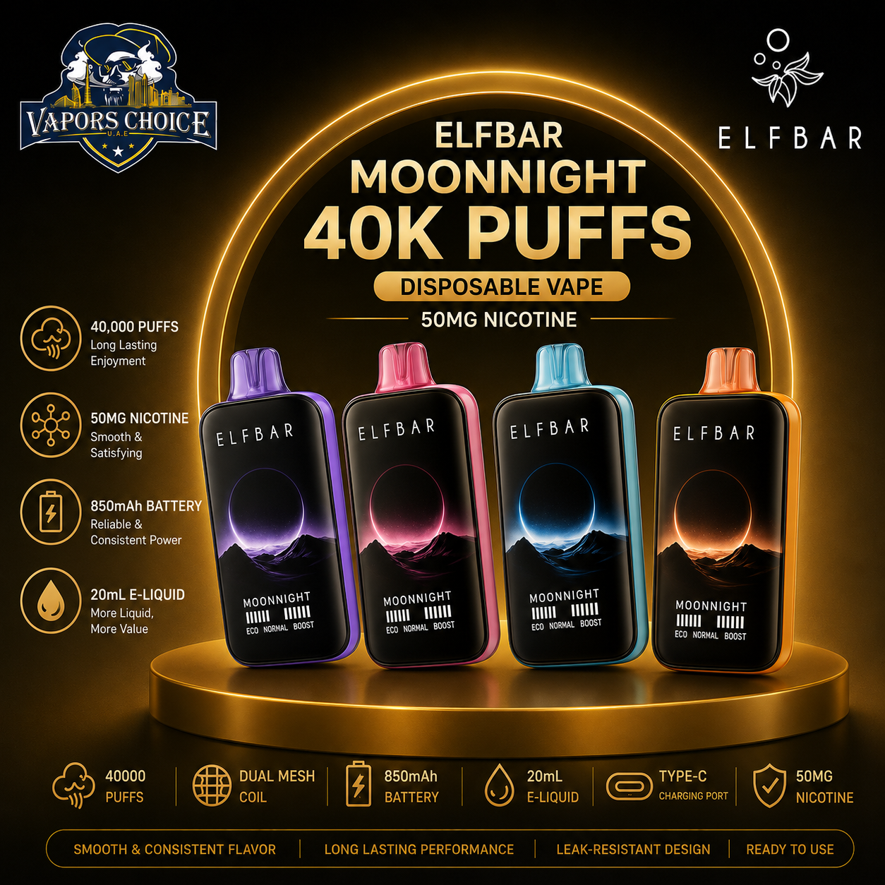 ELF BAR MOONNIGHT 40K PUFFS-DISPOSABLE VAPE & UAE & Abu Dhabi Dubai*Sharjah*Ajman*Umm Al Quwain*Fujairah*Ras Al Khaimah