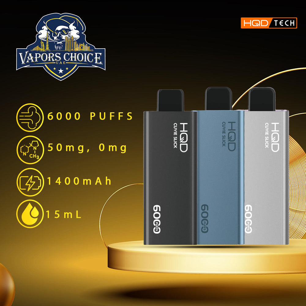 HQD CUVIE SLICK 6000 PUFFS - 0mg, 20mg &50mg  DISPOSABLE VAPE UAE Dubai & Abu Dhabi