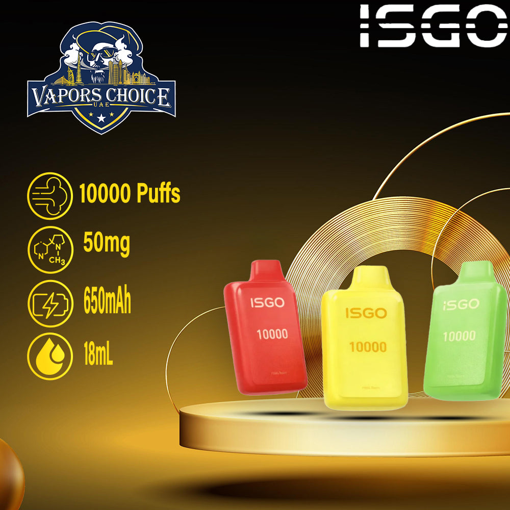ISGO BAR 10,000 PUFFS (50mg) -ISGO DISPOSABLE VAPE & Dubai 