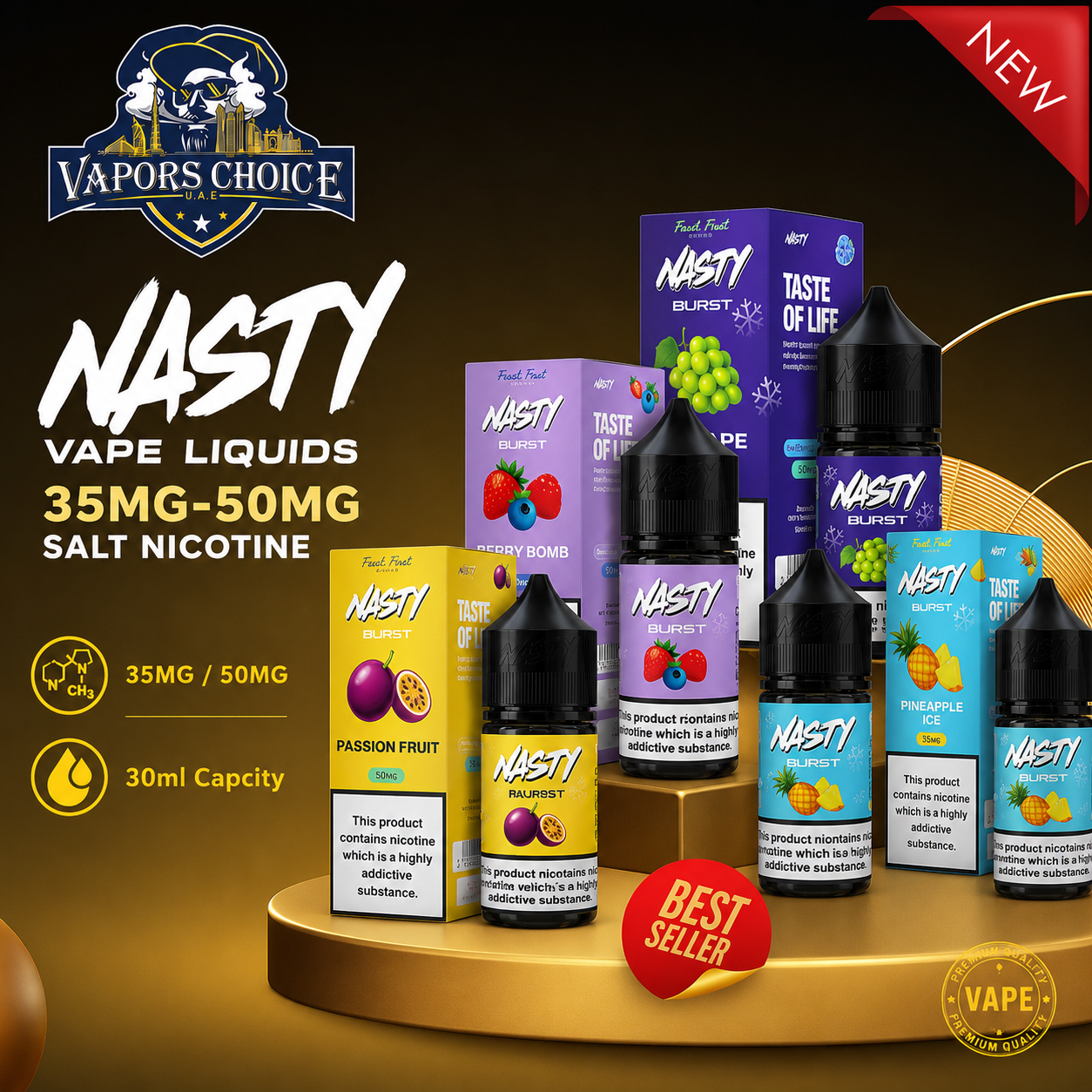 Nasty Burst 30ml Salt Nicotine 35MG & 50MG UAE Abu Dhabi 