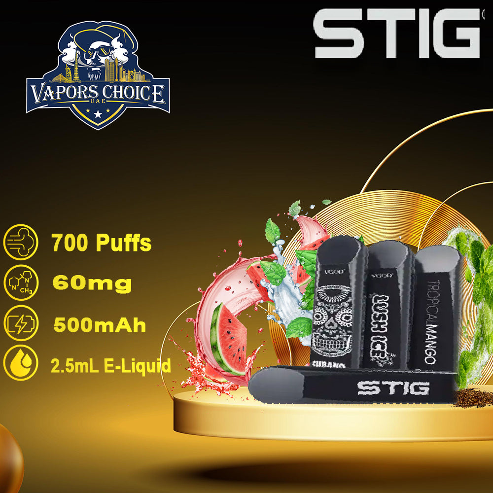 STIG (60mg) 700 PUFFS DISPOSABLE VAPE X3 by VGOD - American Version & UAE & Dubai 