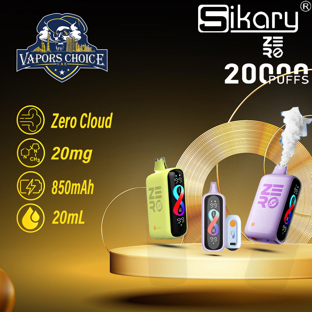 Smokeless Disposable Vape from Sikary Zero Cloud 20K Puffs 20mg & UAE & Dubai 