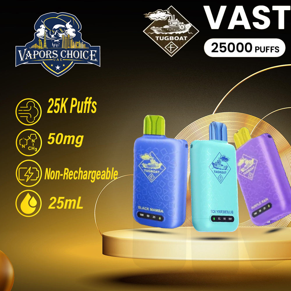 TUGBOAT VAST 25000 PUFFS DISPOSABLE VAPE & UAE & Dubai 