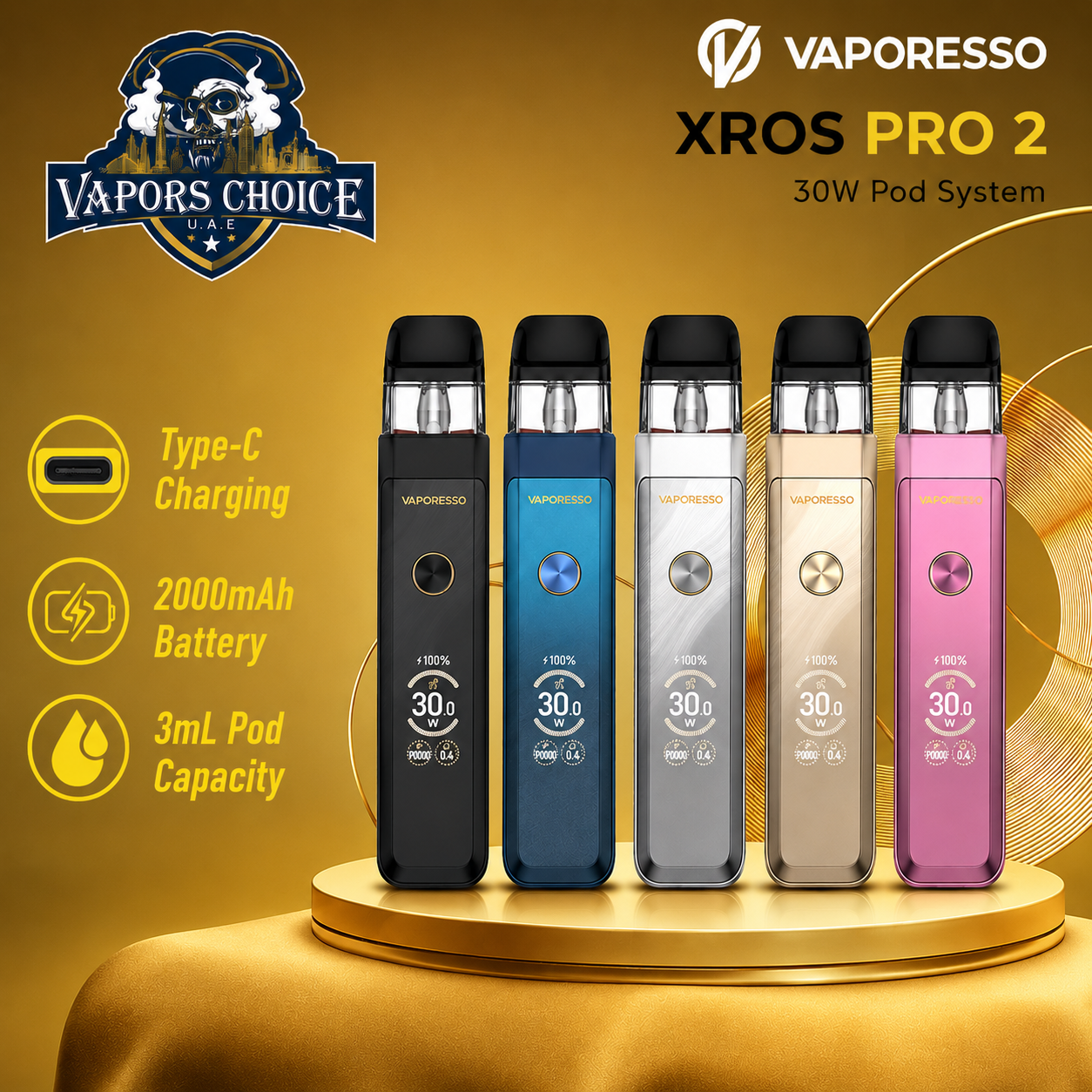 VAPORESSO XROS PRO 2 30W Pod System 2000mAh & UAE & Dubai 
