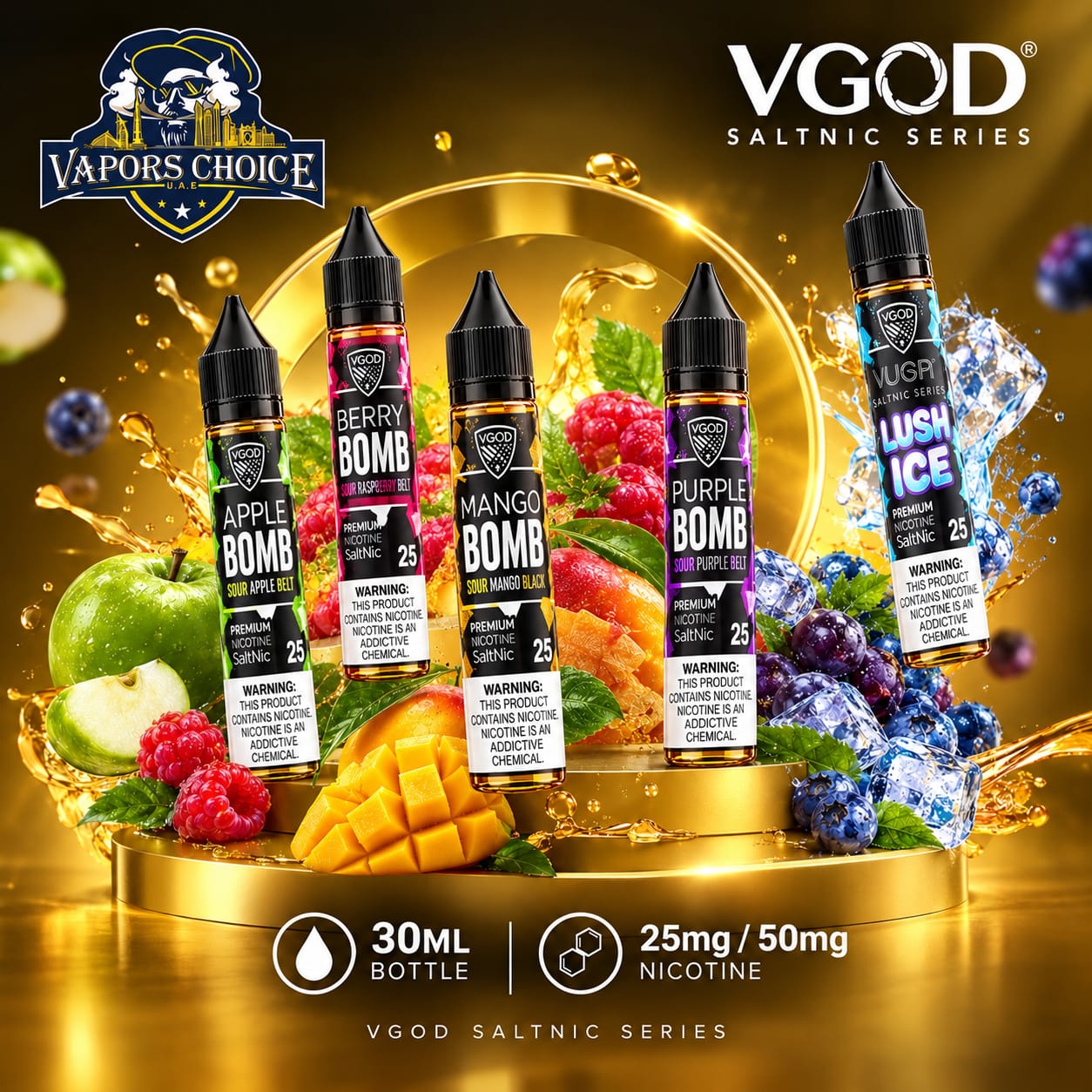 VGOD SALTNIC SERIES 30ML Vape Juice – 25mg & 50mg & UAE &  Abu Dhabi*Dubai*Sharjah*Ajman*Umm Al Quwain*Ras Al Khaimah*Fujairah
