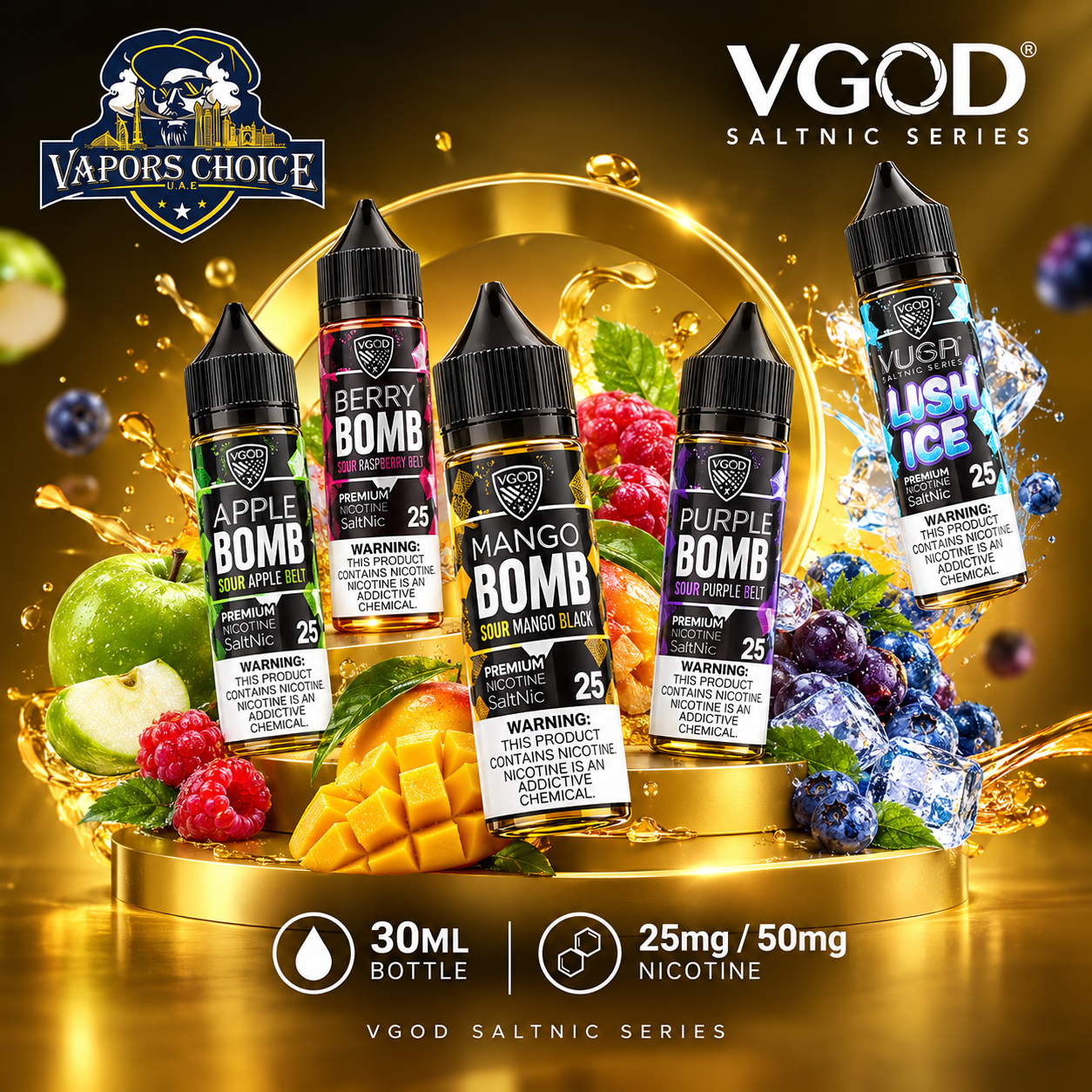 VGOD SALTNIC SERIES 30ML Vape Juice – 25mg & 50mg & UAE & Abu Dhabi*Dubai*Sharjah*Ajman*Umm Al Quwain*Ras Al Khaimah*Fujairah