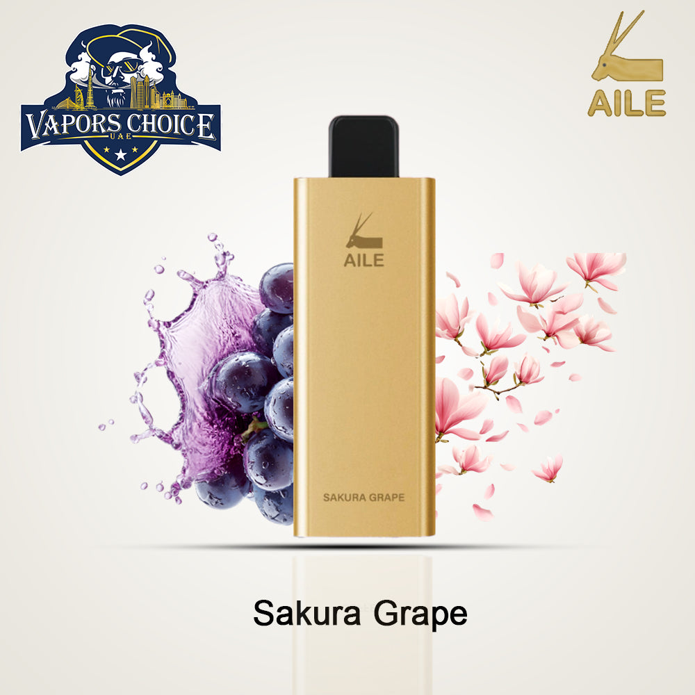 AILE GOLDEN BAR (20mg) 6000 PUFFS - DISPOSABLES VAPE Sakura Grape UAE Abu Dhabi & Sharjah