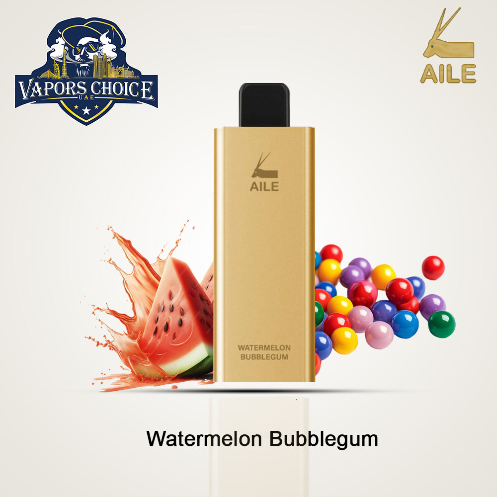 AILE GOLDEN BAR (20mg) 6000 PUFFS - DISPOSABLES VAPE Watermelon Bubblegum UAE Dubai