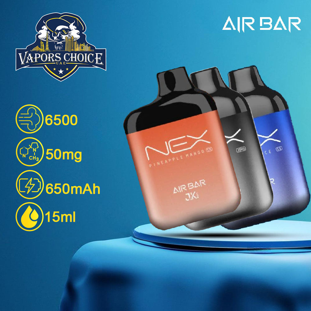 AIR BAR NEX (20mg & 50mg) 6500 PUFFS - DISPOSABLE VAPE 1st UAE Abu Dhabi