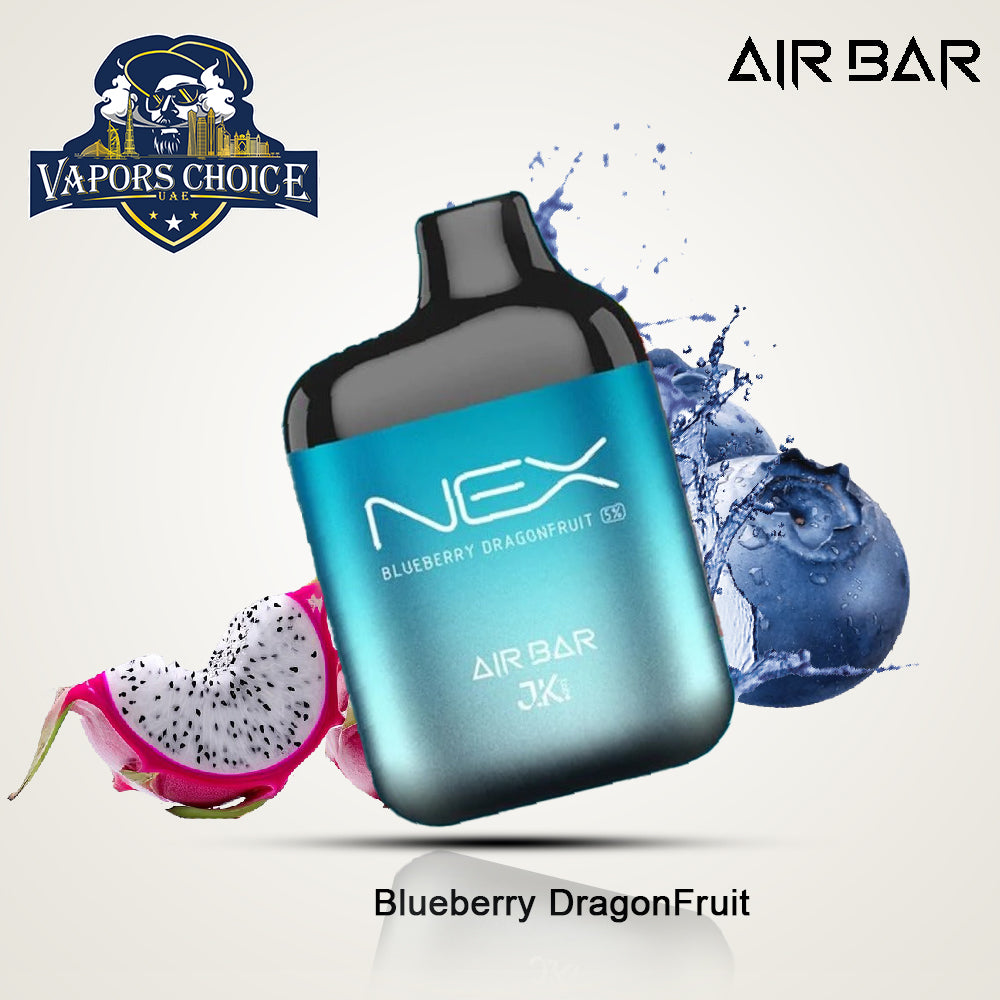 AIR BAR NEX (20mg & 50mg) 6500 PUFFS - DISPOSABLE VAPE Blueberry Dragon fruit UAE Dubai 