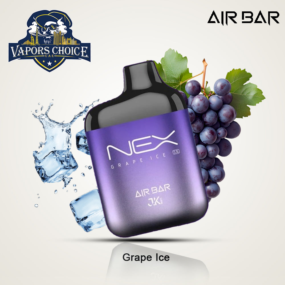 AIR BAR NEX (20mg & 50mg) 6500 PUFFS - DISPOSABLE VAPE Grape Ice UAE Ras Al-Khaimah 