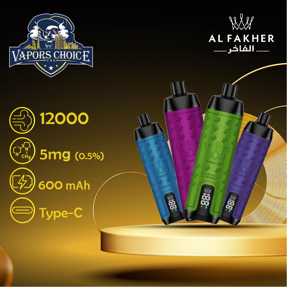 Al Fakher Crown Bar Sound (5mg) 12000 Puffs DLT Shisha Disposable Vape Header UAE Dubai