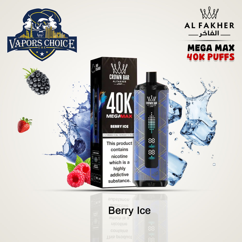 Al Fakher MegaMax 40K – Buy Authentic Crown Bar  in Dubai & UAE Berry Ice UAE Abu Dhabi
