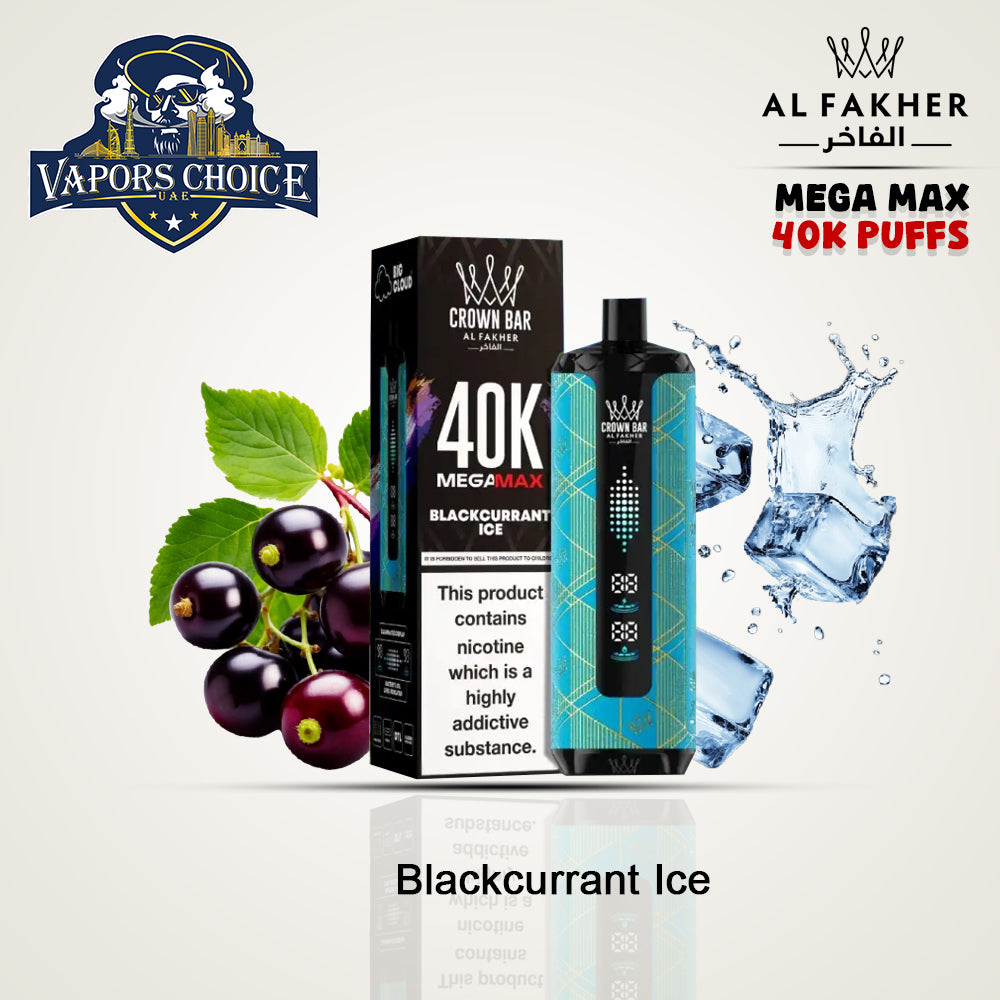 Al Fakher MegaMax 40K – Buy Authentic Crown Bar  in Dubai & UAE Blackcurrant Ice UAE Abu Dhabi & Dubai