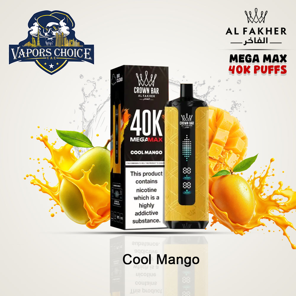 Al Fakher MegaMax 40K – Buy Authentic Crown Bar  in Dubai & UAE Cool Mango UAE Abu Dhabi & Ajman