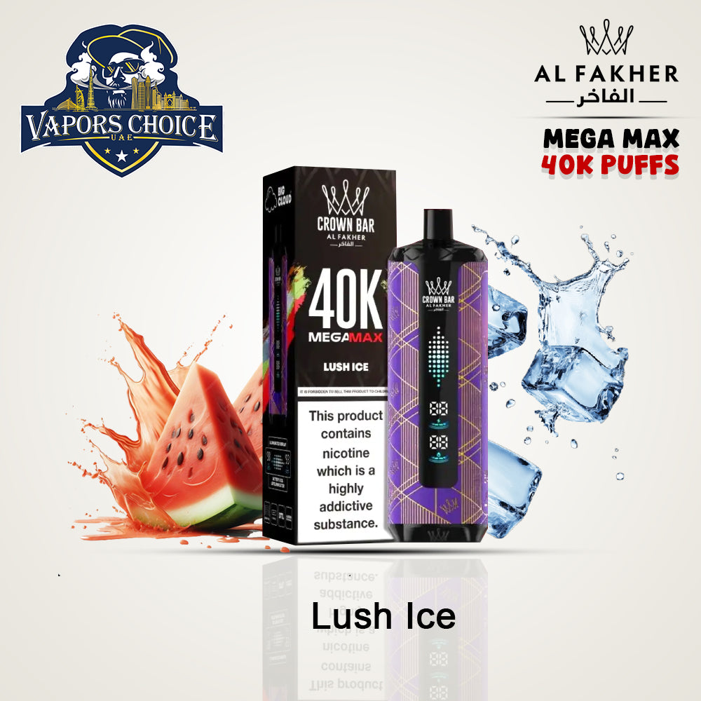 Al Fakher MegaMax 40K – Buy Authentic Crown Bar  in Dubai & UAE Lush Ice UAE Dubai & Sharjah