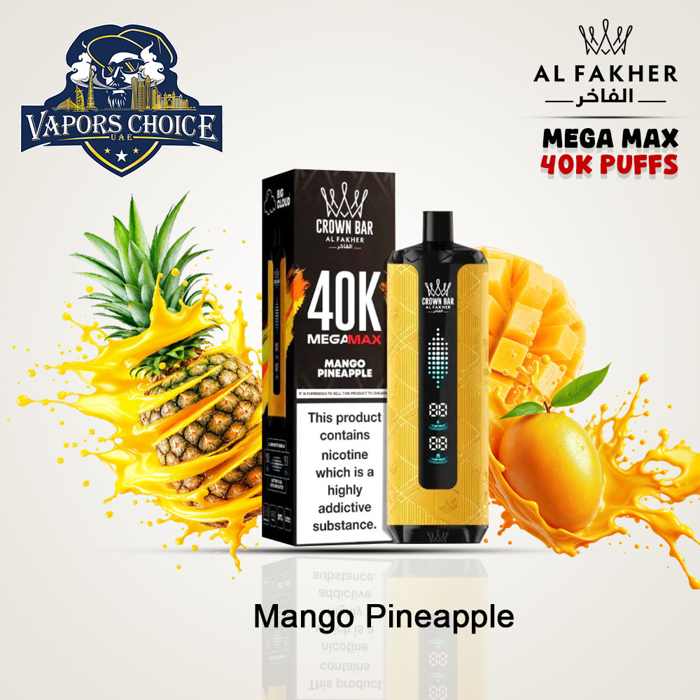 Al Fakher MegaMax 40K – Buy Authentic Crown Bar  in Dubai & UAE Mango Pineapple UAE Dubai & Ajman
