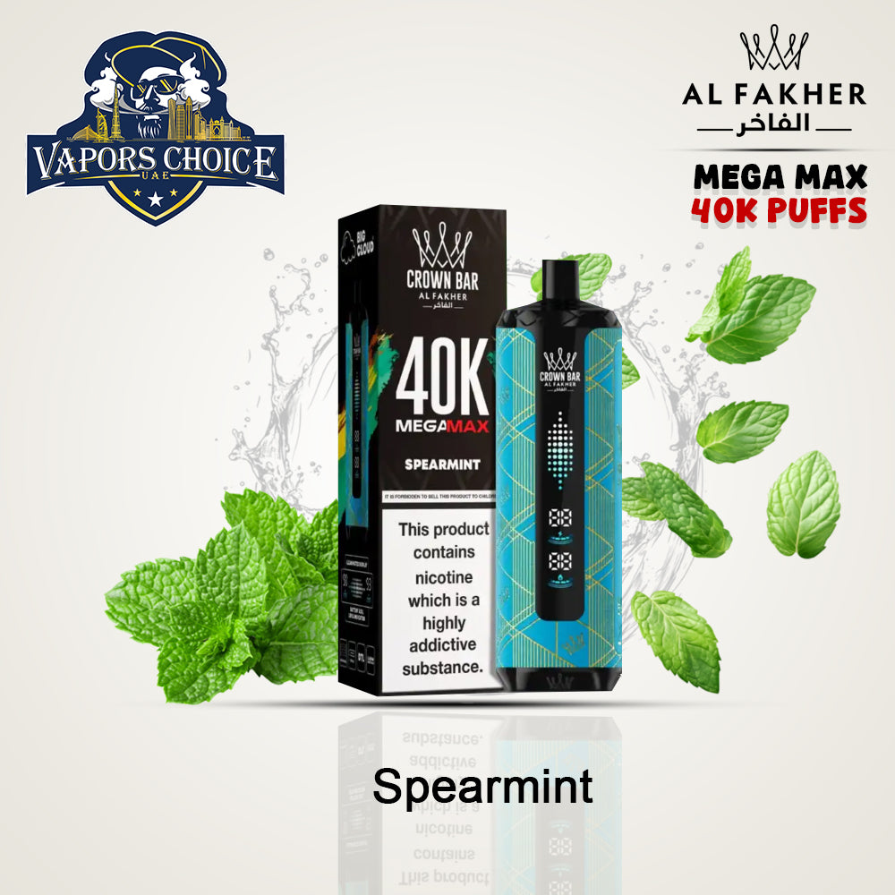 Al Fakher MegaMax 40K – Buy Authentic Crown Bar  in Dubai & UAE Spearmint UAE Abu Dhabi & Al Ain
