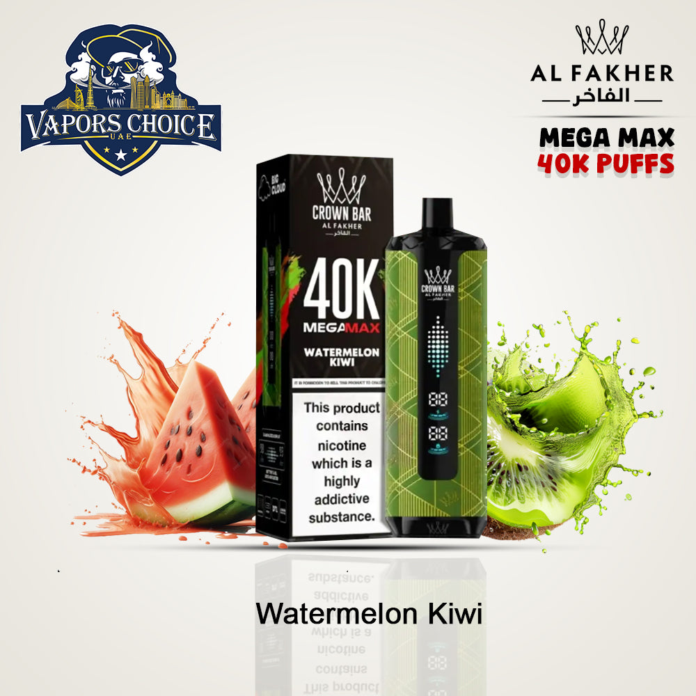 Al Fakher MegaMax 40K – Buy Authentic Crown Bar  in Dubai & UAE Watermelon Kiwi UAE Abu Dhabi & Fujairah