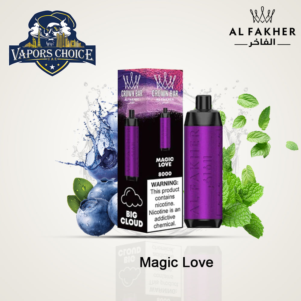 Al Fakher Shisha Crown Bar (5mg) 8000 PUFFS - DISPOSABLE VAPE Magic Love UAE Abu Dhabi
