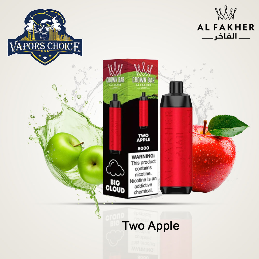 Al Fakher Shisha Crown Bar (5mg) 8000 PUFFS - DISPOSABLE VAPE Two Apple UAE Abu Dhabi