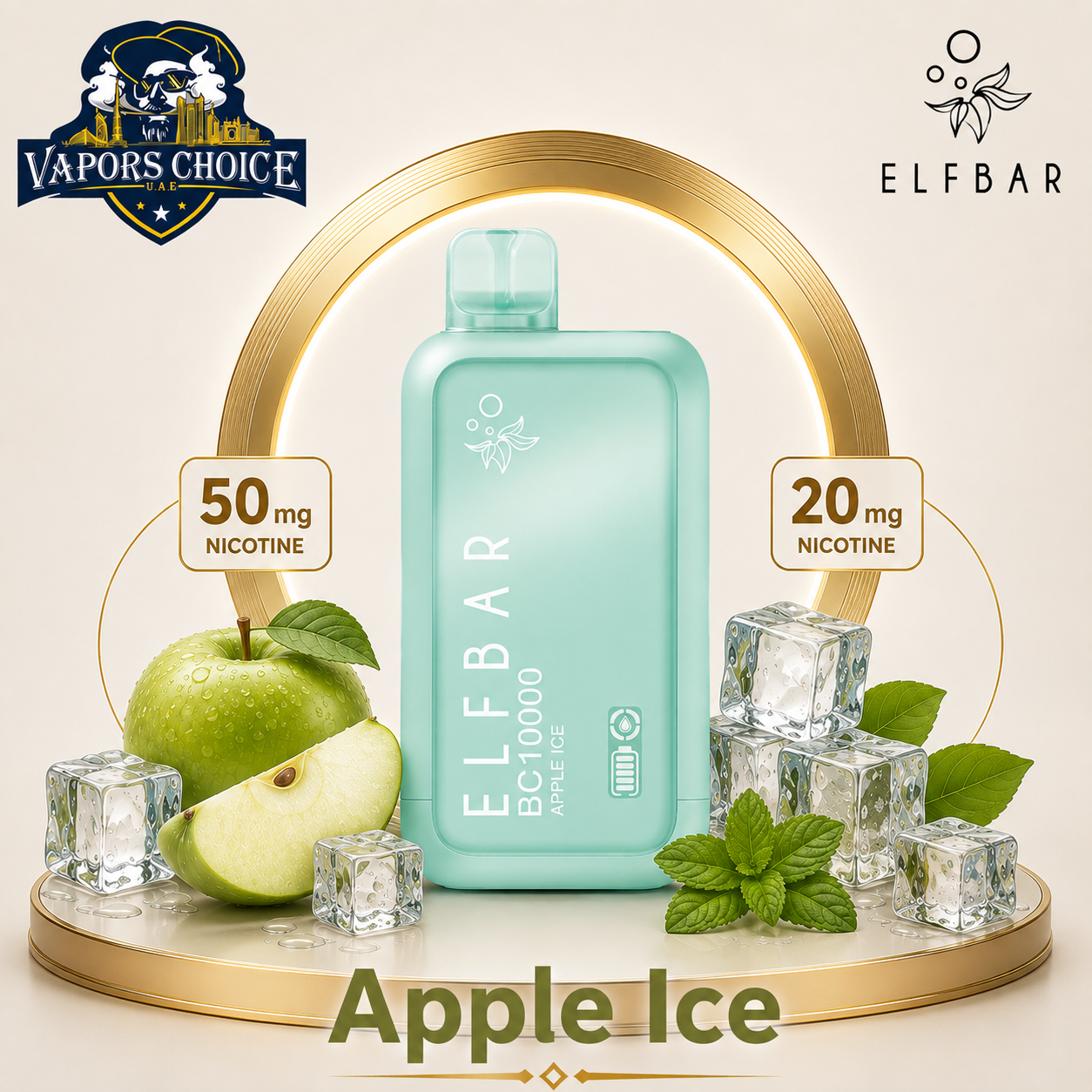 ELFBAR BC10000 (20mg & 50mg) 10000 PUFFS - DISPOSABLE VAPE & Apple & UAE & Fujairah