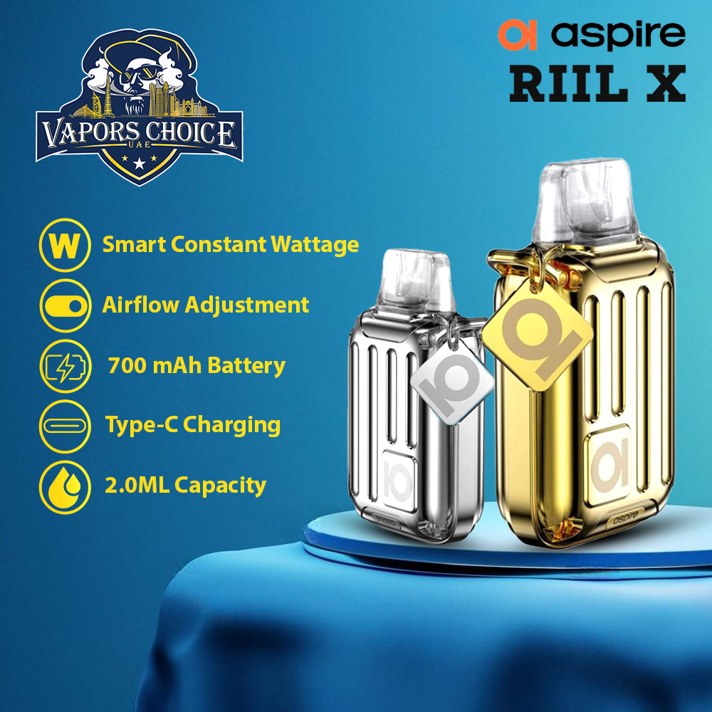 Aspire Riil X Pod Kit 700mAh 24k Gold-Plated & Silver UAE Abu Dhabi